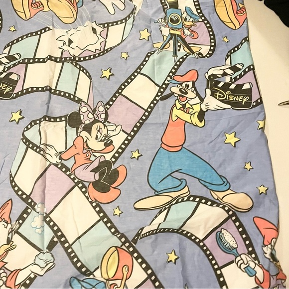 Vintage Mickey Mouse and Friends Twin Flat Sheet Hollywood Film Goofy Minnie - Picture 2 of 16